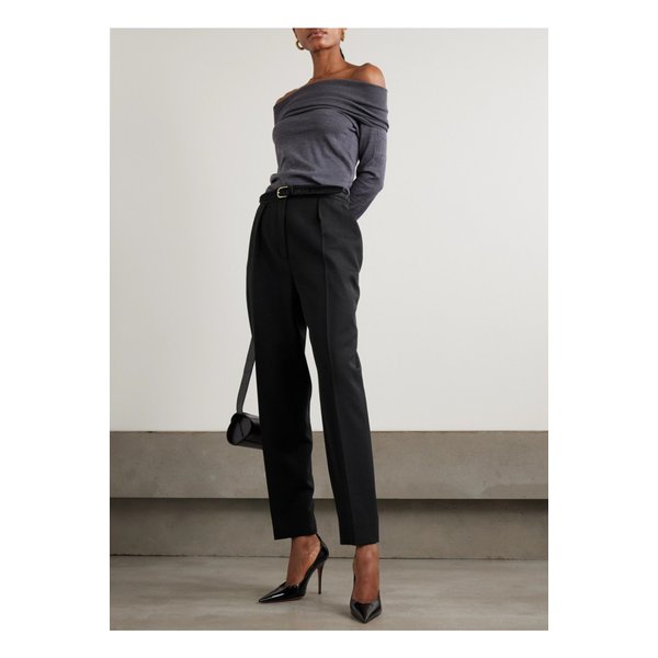 플리츠 그랑 드 푸드르 울 테이퍼드 팬츠 블랙 46376663162844105