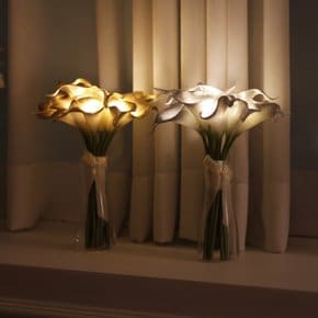 샤이니 골드 실버 카라 부케 LED 무드등 - shiny gold / silver calla bouquet LED lights