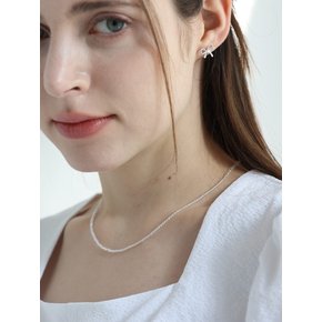 [Silver 925] Clear Clouds Necklace SN208 - White