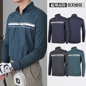 이지바이 김영주스포츠 프레시브리즈 남성 남편 데일리 골프 우븐 스판 집업 티셔츠(M5ST20)