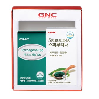 GNC [GNC 부모님 항산화 건강세트]피크노제놀(30캡슐)+스피루리나(120캡슐)