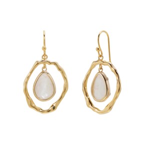 누트 티케 드롭 귀걸이-백수정 / Nut Tyche Drop Earring - Rock Crystal