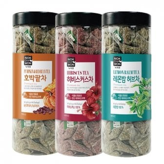 녹차원 가벼운하루 60T 3종(호박팥차 60T+히비스커스60T+레몬밤허브차60T)