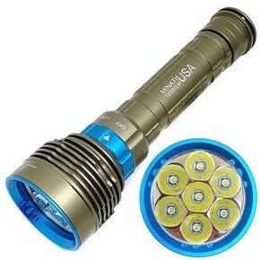 미나티 J46 12000루멘 7구 해루질 수중랜턴 LED후레쉬 5000mAh 풀세트