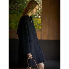 Handmade gold button point coat(Navy)