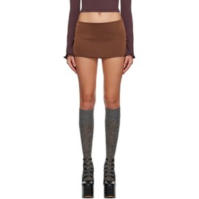브라운 집업 미니 스커트 F23311W022 Chocolate