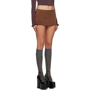 브라운 집업 미니 스커트 F23311W022 Chocolate
