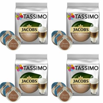  타시모 제이콥스 클래식 라떼 마끼야또 파드 캡슐 커피 Tassimo Latte Macchiato 16개입 4개