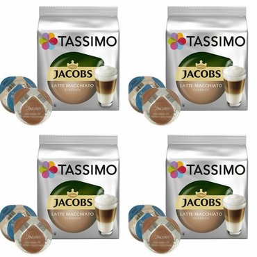  타시모 제이콥스 클래식 라떼 마끼야또 파드 캡슐 커피 Tassimo Latte Macchiato 16개입 4개