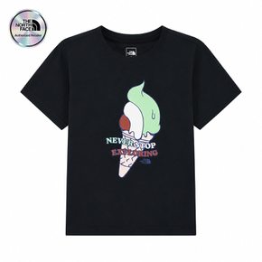 [노스페이스 키즈 공식] 키즈 아이스크림 반팔 티 NT7US19S_BLK