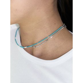 LOVE SKINNY BEADS NECKLACE SKY BLUE