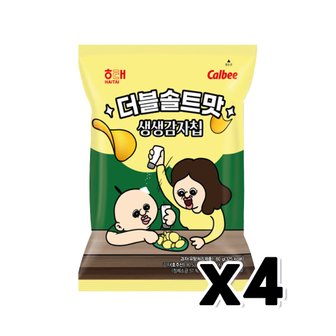  해태 빵빵이 생생감자칩 더블솔트맛 봉지스낵 60g x 4개