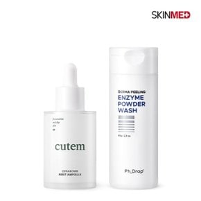 *큐템 세라밤 퍼스트 앰플 50ml + 더마 필링 엔자임 파우더 워시 50g