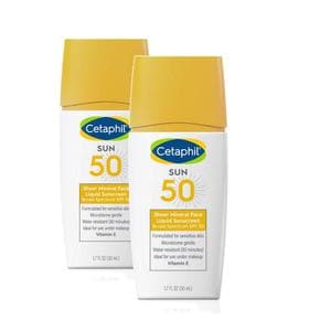 [해외직구] Cetaphil 세타필 쉬어 미네랄 리퀴드 선스크린 브로드 스펙트럼 SPF50 50ml 2팩