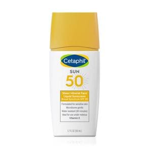 [해외직구] Cetaphil 세타필 쉬어 미네랄 리퀴드 선스크린 브로드 스펙트럼 SPF50 50ml 2팩