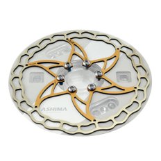 아시마ASHIMA-LTD Ai2 ARO-09 Lightest Disc Brake Rotor 160mm 73g,2PCs, Gold,AS2365