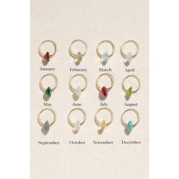 바이 파라이아 + 넷 서스테인 탄생석 14캐럿  골드 멀티스톤 싱글 후프 귀걸이 1647597319880231