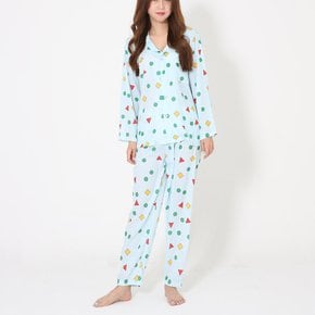 여성 홈웨어 도형 카라형 여름 파자마 잠옷