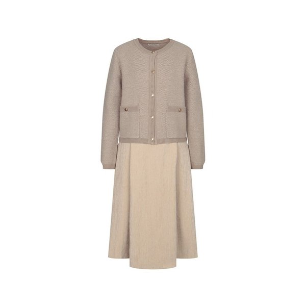 가디건 벨벳 레이어드 원피스-L1G42WOP810