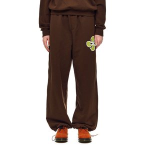 CORSAGE LOGO SWEAT PANTS / brown