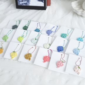 행운부적 네잎클로버 뜨개 키링 파우치 차키 키링 열쇠고리 키홀더
