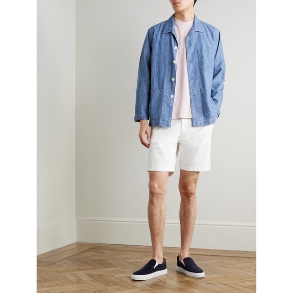 미스터 피 스트레이트 가먼트 다이드 코튼 블렌드 트윌 버뮤다 쇼츠 46376663163001602