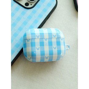 체크 버터플라이 하드 에어팟 케이스