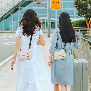 에가든 본보야지 크로스백 로즈핑크 여행가방 힙색 해외여행 도난방지 파우치