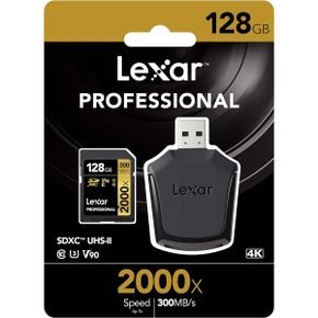 일본 렉사 sd카드 128GB SDXC Card SD Lexar Professional 2000x UHSII U3 V90 R300MB/s W260MB/