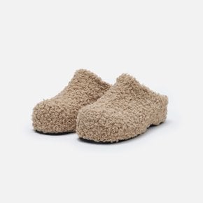 Round platform clogs Fluffy Beige