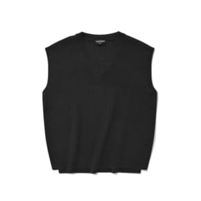 SP OVERSIZE SIDE SLITS KNIT VEST-BLACK