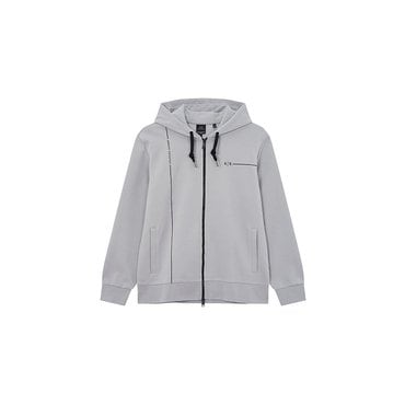 ARMANI EXCHANGE AX 남성 라인 앤 로고 후드 집업(A413131014)_그레이