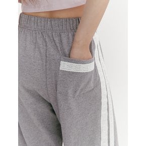 Lace Tape Banding Pants Gray