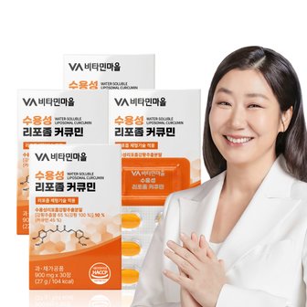 비타민마을 수용성 리포좀 커큐민 강황 30정 x 4박스 (총4개월분)