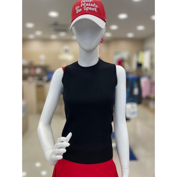 [여주점] 여성 로고테이프 포인트 골조직 슬리브리스 GQ222LKP42 스웨터