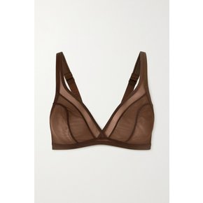 Stretch-tulle Soft Cup Bra 다크 브라운