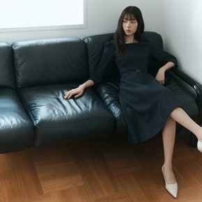 [26 F/W] 스퀘어넥 벨티드 플레어 원피스 ITQ9ZOP970