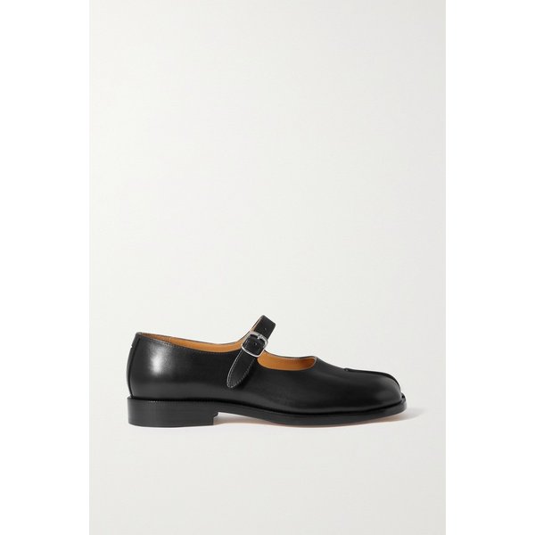 Tabi Split-toe Leather Flats 블랙