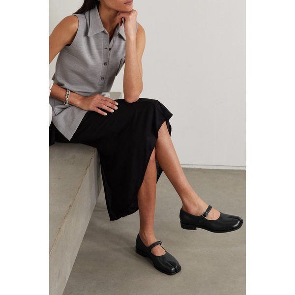 Tabi Split-toe Leather Flats 블랙