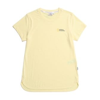 내셔널지오그래픽 N232WTS830 여성 스몰 로고 중힙기장 반팔 티셔츠 LEMON