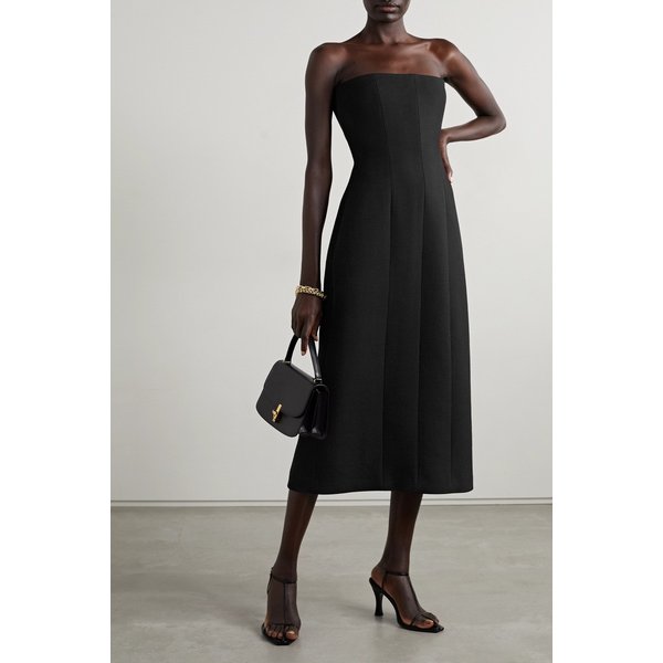 Melonia Strapless Paneled Scuba Midi Dress 블랙 1647597282926054