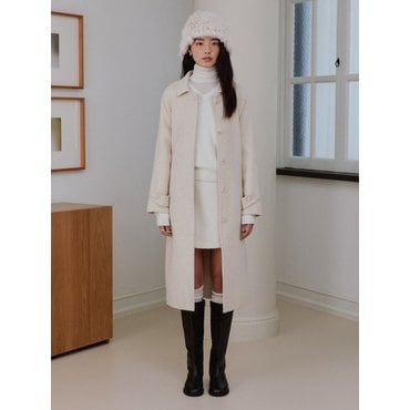 아워몬드 HANDMADE BELTED WOOL COAT_IVORY