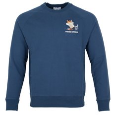 남성 폭스 프린트 맨투맨 셔츠 JM00331KM0001 P468 (BLUE DENIM)