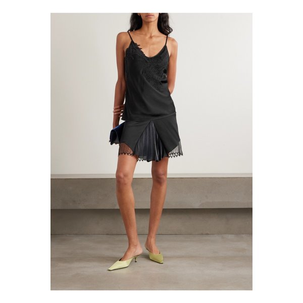 레이스 트리밍 새틴 크레이프 캐미솔 블랙 46376663162953782