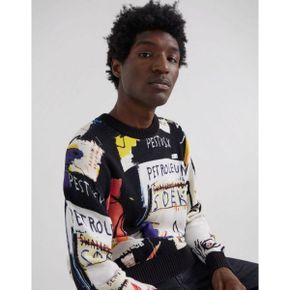 Lee x Jean Michael Basquiat 캡슐 올 오버 artwork 프린트 스웨트 셔츠 인 블랙 8613100