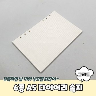  6공 A5 다이어리 그리드 속지 (WC42D48)