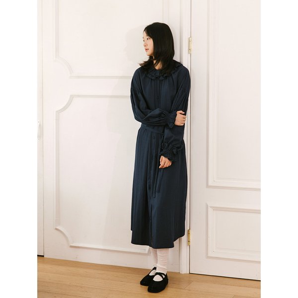 Santorini Frill Dress_NAVY