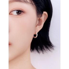 D.silver925 세미 볼드 라운드 귀걸이
