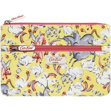  영국 캐스키드슨 파우치 Cath Kidston Unicorn Double Zip Compartment Pencil Case in Yellow O