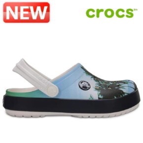 크록스 아동 샌들 /H12- 204538-100 Kids Crocband Graphic Clogs White